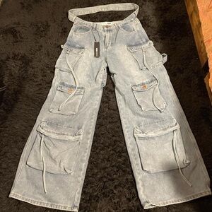 Fashion Nova Denim Cargo Pants